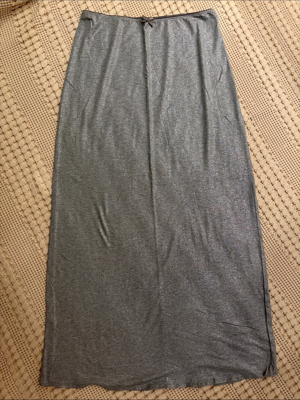 NEW Aerie Metallic Silver Soft Stretchy Maxi Skirt Size Medium